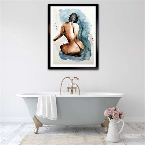 Nude Woman Naked Figure Watercolor Painting Original Etsy