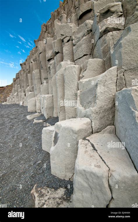 Basalt columns cave Hálsanefshellir Reynisfjara beach at Vik i Myrdal