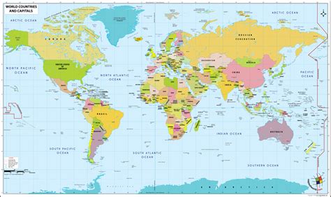 Check You Exact Position In The Printable World Map With Countries ...