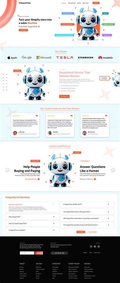 Super Chat Ai Assistant Website Landing Page Ui Design Behance