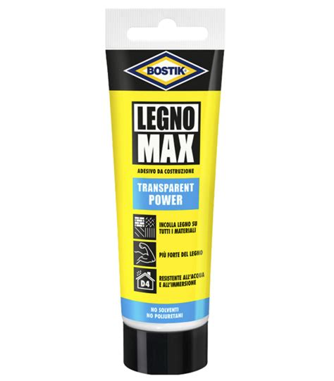 Colle Bois Bostik Legno Max Transparent Power