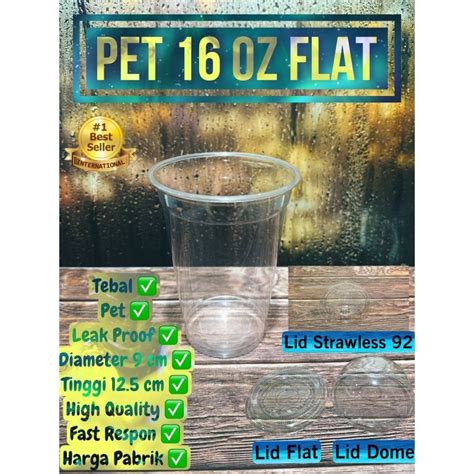 Jual MIN KELIPATAN ORDER 50 PCS Cup Gelas Plastik PET 16 Oz CUP