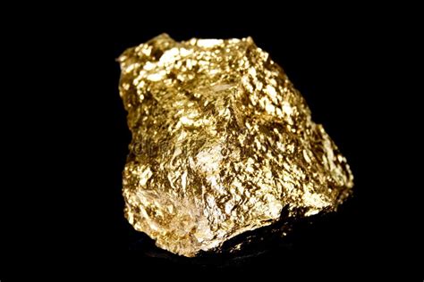 Golden Stone Isolated On Black Background Stock Image Image Of