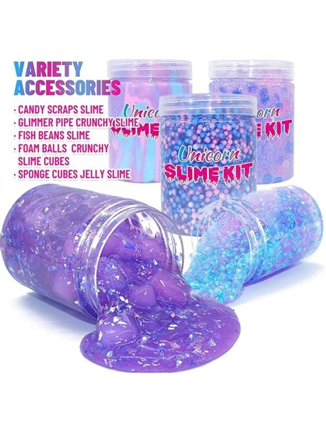 Unicorn Slime Kit For Girls 4 12supplies Makes Butter Slimecandy