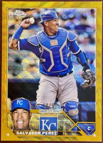 Topps Chrome Gold Wave Refractor Salvador Perez Kc Royals