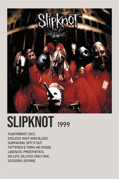 Slipknot By Slipknot Minimalist Polaroid Poster Self-Titled | Carteles ...