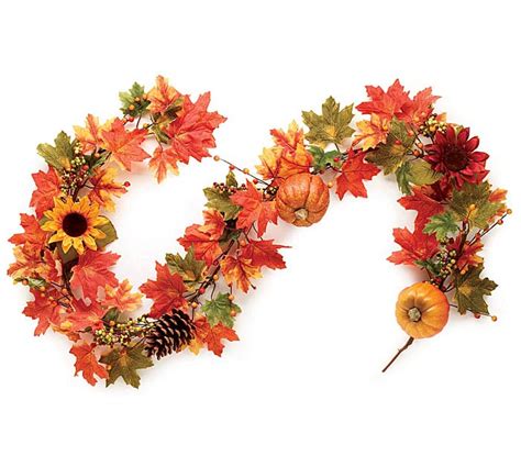 65" Fall Leaves And Pumpkins Garland