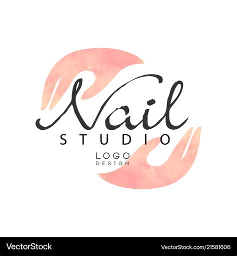 Nail studio logo design element for bar Royalty Free Vector