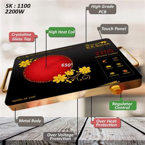 Black W Surya K Starr Sk Infrared Induction For Cooking Touch