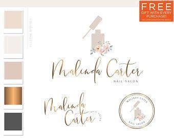 Nail Salon Logo Design for Beauty Nail Artist and Watermark - Etsy ...