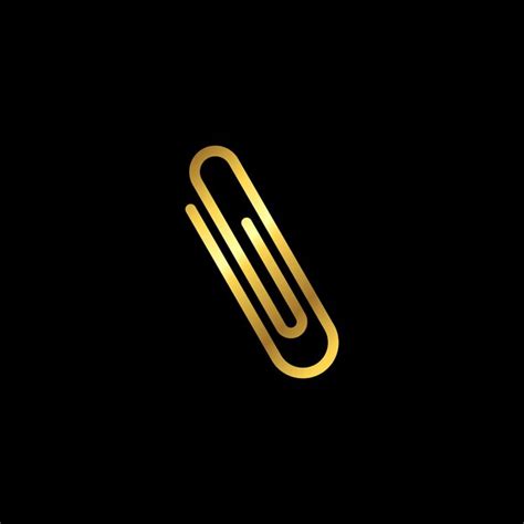 Premium Vector Gold Color Simple Paperclip Icon Vector Template