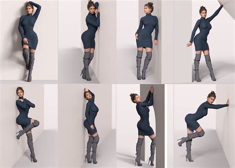 Z Wall Leaning Utility Pose Mega Set For Genesis And Female Daz D