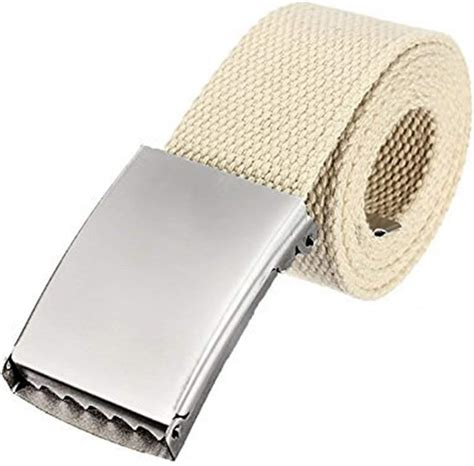 Trimming Shop Unisex Webbing Belt Webbed Canvas Strap Metal Flip