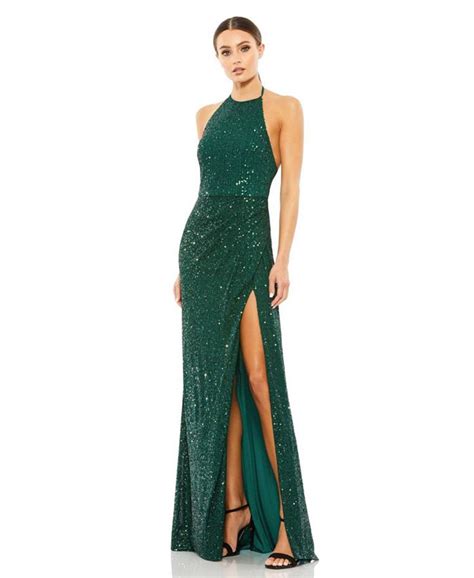 Mac Duggal Womens Ieena Halter Gown Macys