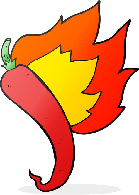 Freehand Drawn Cartoon Flaming Hot Chilli Pepper Vector Art At Vecteezy