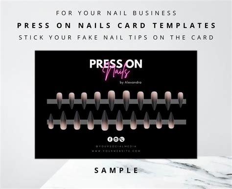 diy press  nails card templates stick  fake nails   card