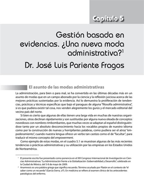 Gesti N Basada En Evidencias Una Nueva Moda Administrativa