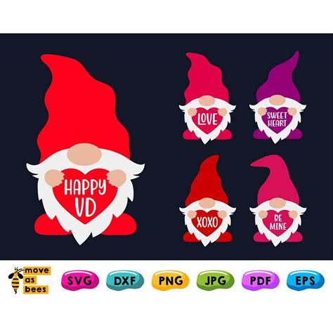 Valentine S Gnome Svg Happy Valentine S Day Svg Gnome With Inspire Uplift