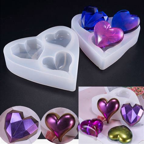 Heart Silicone Pendant Mold Jewelry Making Resin Mould Epoxy Casting