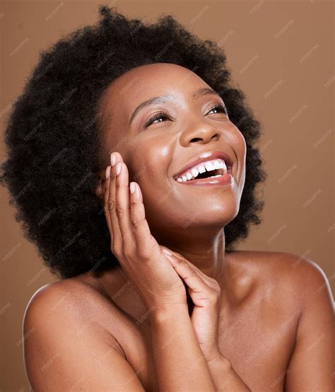 Premium Photo Beauty Skincare Self Care And Face Of Black Woman Happy With Healthcare Routine