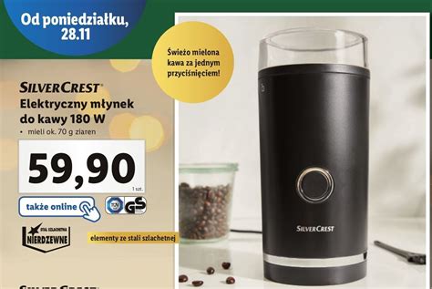 Promocja Elektryczny młynek do kawy 180 w silvercrest w Lidl