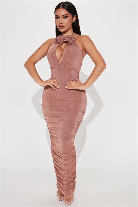 Moment For Life Slinky Maxi Dress Mocha Fashion Nova Dresses