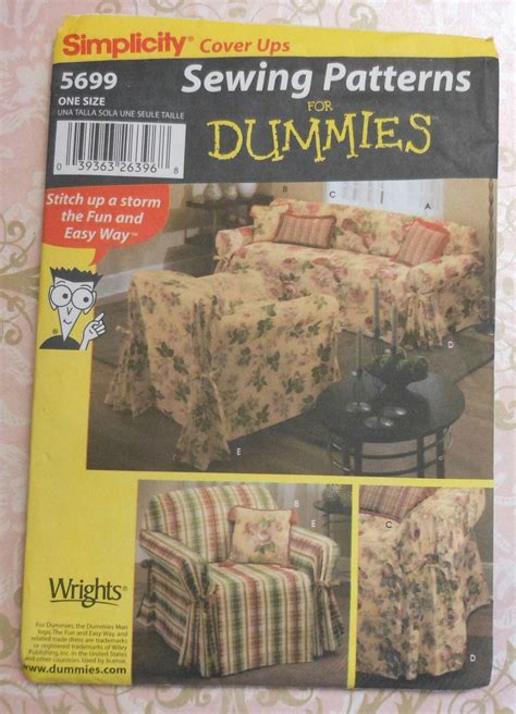 Couch And Armchair Slipcover Sewing Pattern Uncut Simplicity