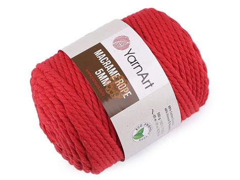 Sznurek Macrame Rope 5 Mm Kolor 773 Czerwony YarnArt Pasmanteria