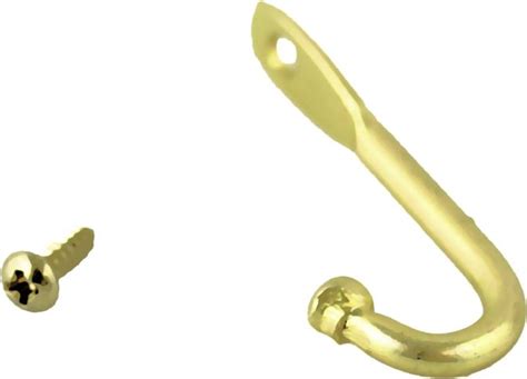 Jewelry Box Necklace Hook - Brass Finish with Screw - 3mm (25 PER BAG)