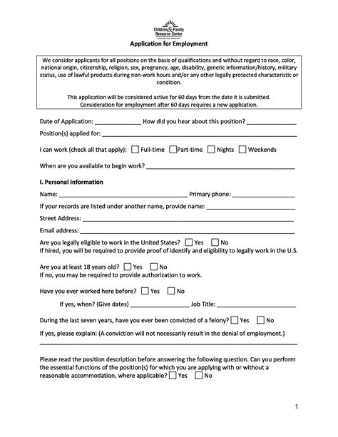 50 Free Employment Job Application Form Templates Printable