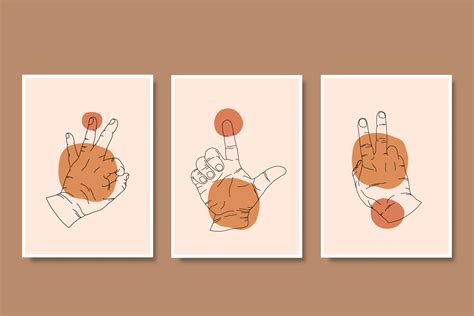 bahanabstract modern hand gesture wall art illustration 16396670 Vector ...