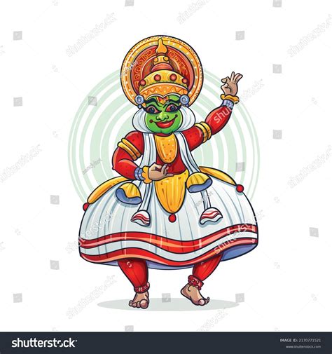 Kathakali South Indian Dance Form Cartoon Stock Vector Royalty Free