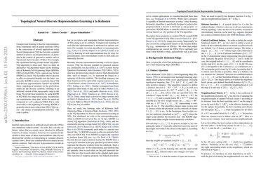 Self Organising Neural Discrete Representation Learning La Kohonen