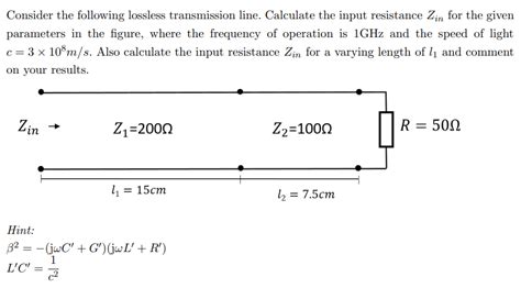 Consider The Following Lossless Transmission Line Chegg