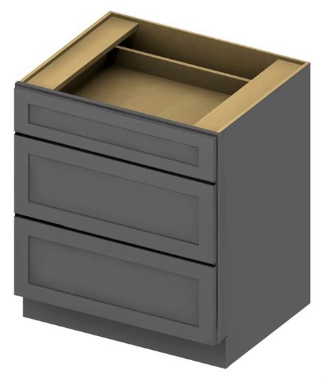 Sg 3db30 3 Drawer Base 30 Inch Shaker Gray Base Cabinets