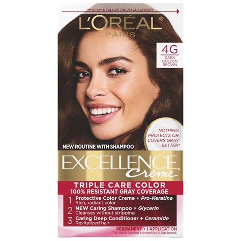 L'Oreal Paris Excellence Creme Permanent Triple Care Hair Color, Dark ...