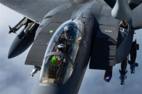 Usaf F E Strike Eagle Refueling During Ample Strike Exercise