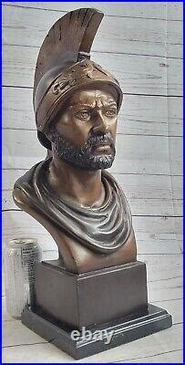 Bronze Sculpture Statue Marbre Figurine Buste Guerrier Romain Style Art