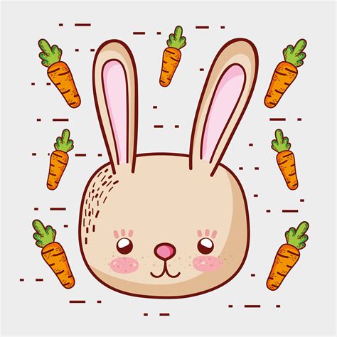 Cute Bunny With Carrots Doodle Cartoons 624788 Vector Art At Vecteezy