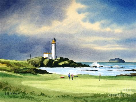 Turnberry Golf Course Scotland 10th Green Painting by Bill Holkham