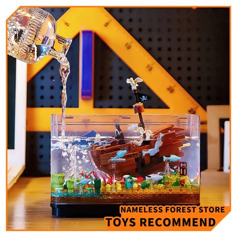 New Shipwreck Micro Building Bricks Fish Tank Sea World Fishbowl Blocks