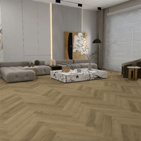 Prairie Oak Herringbone Waterproof LVT Vinyl Click Flooring DFD