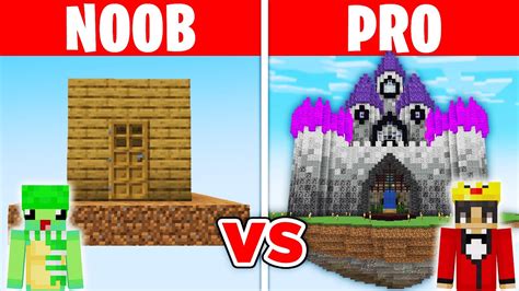 Minecraft Noob Vs Pro Safest Sky House Build Challenge Youtube