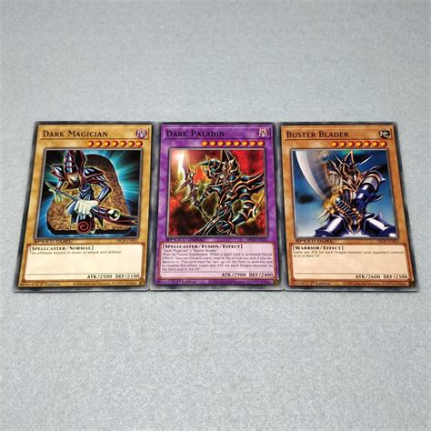 Yugioh Dark Paladin Dark Magician Buster Blader 1st Ed 3 Card Set