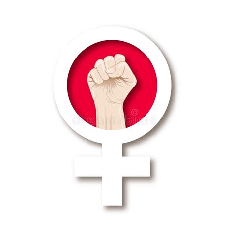 Symbol Von Feminismus Mit Einer Weiblichen Faustvektorillustration