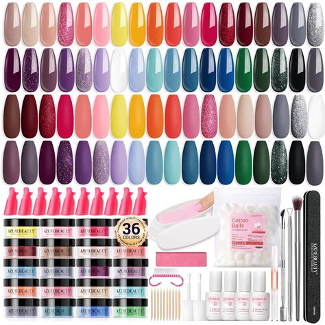 Amazon Azurebeauty Pcs Dip Powder Nail Kit Starter Colors