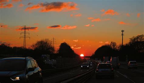 Highway, traffic, sunset, road, transportation, HD wallpaper | Peakpx