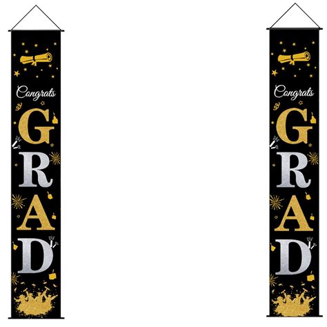 Hgehaz Hangs Widgets 2024 Graduation Banners Hanging Flags Porch Sign