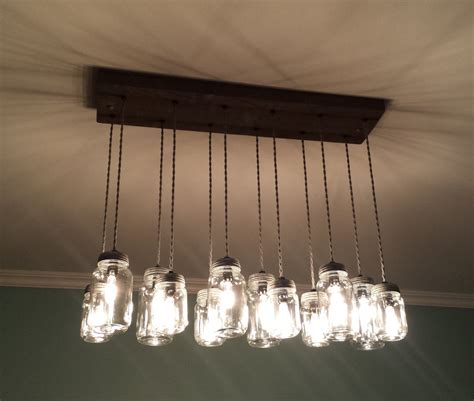 Light Diy Mason Jar Chandelier Rustic Cedar Rustic Wood Etsy