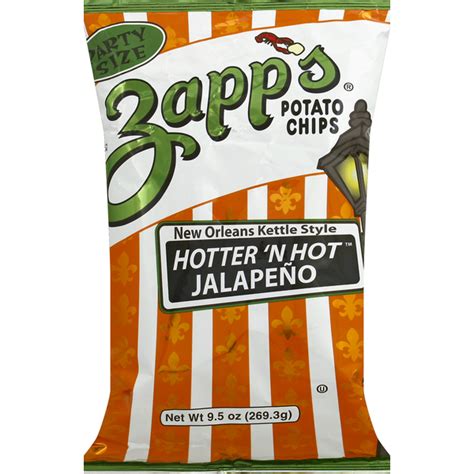 Zapp S Potato Chips New Orleans Kettle Style Hotter N Hot Jalapeno Party Size Same Day